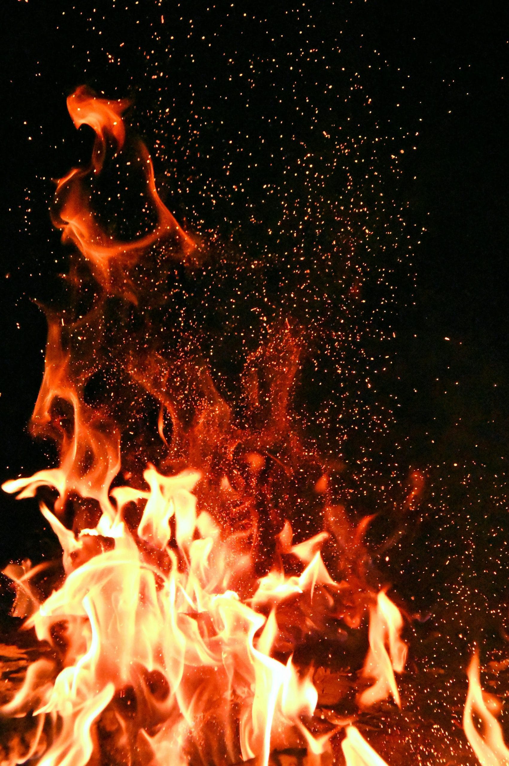 Fire with sparks